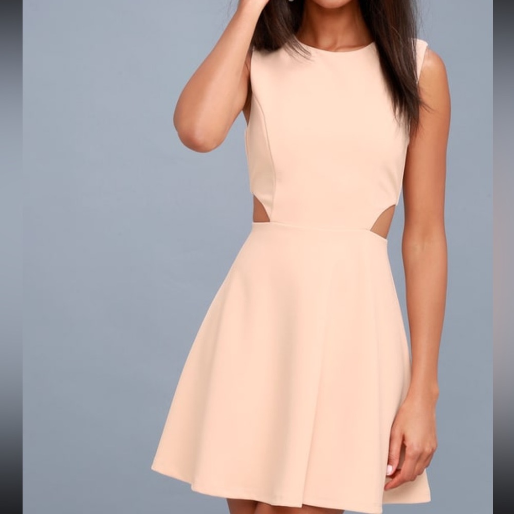 Toast to You Blush Cutout Skater Dress